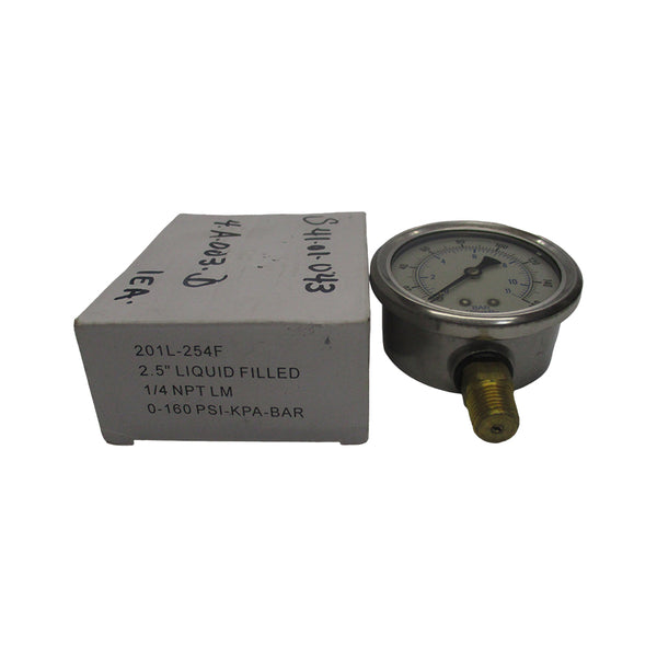 GAUGE 201L-254F 0.160PSI  2.5" NSMP