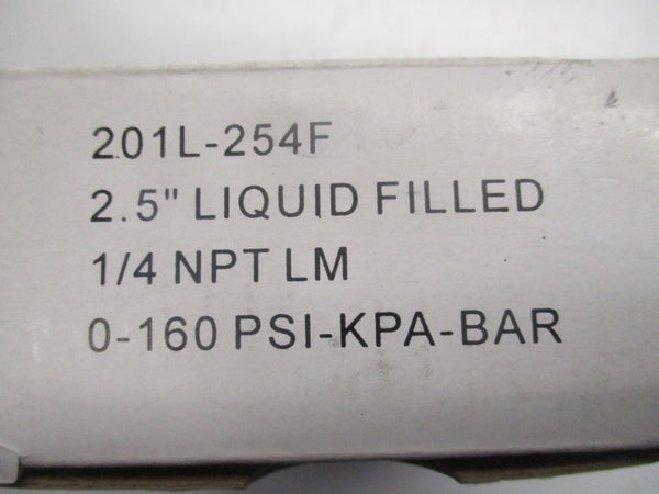 GAUGE 201L-254F 0.160PSI  2.5" NSMP