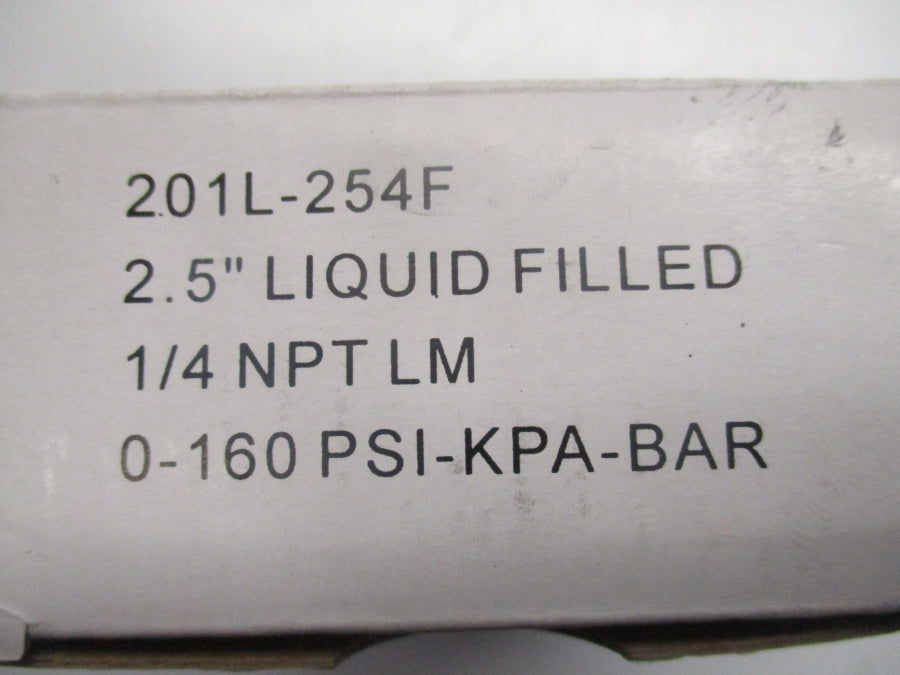 GAUGE 201L-254F 0.160PSI  2.5" NSMP