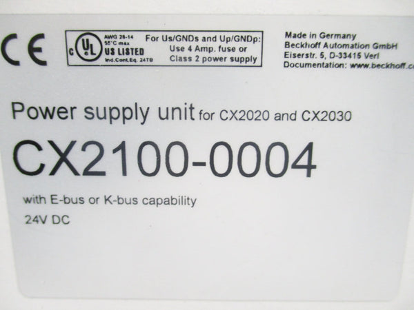BECKHOFF CX2100-0004 24VDC 4A NSMP