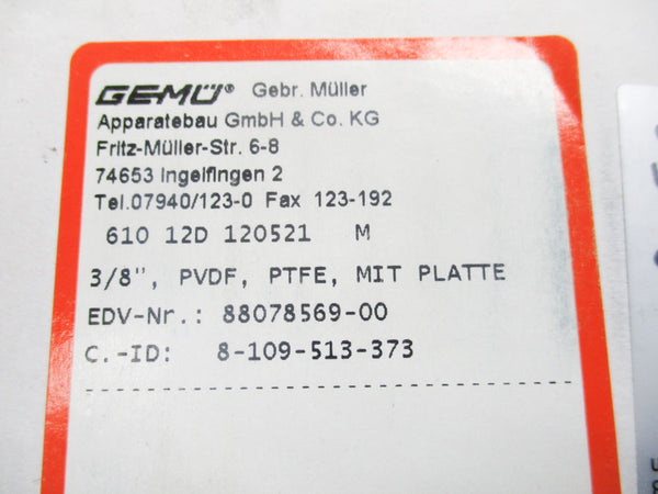GEMU 61012D120521 3/8" NSMP