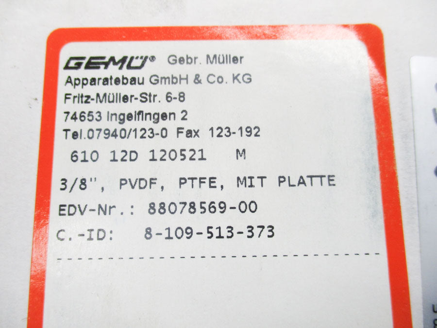GEMU 61012D120521 3/8" NSMP