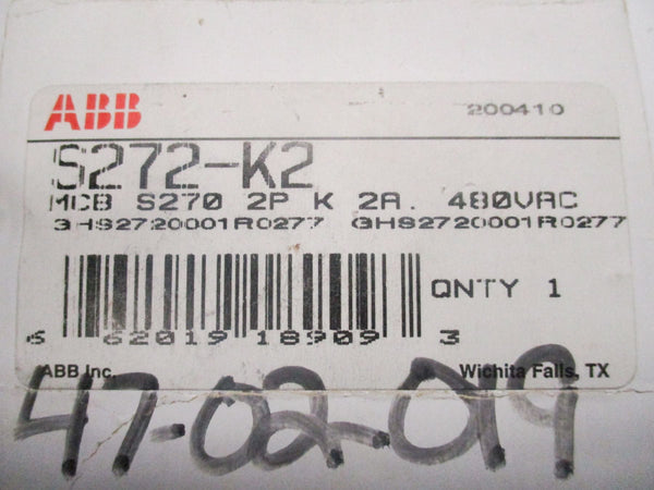 ABB S272-K2 480VAC 2A NSMP