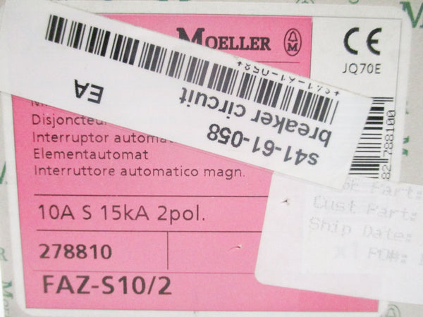 KLOCKNER MOELLER FAZ-S10/2 277VAC 10A NSMP