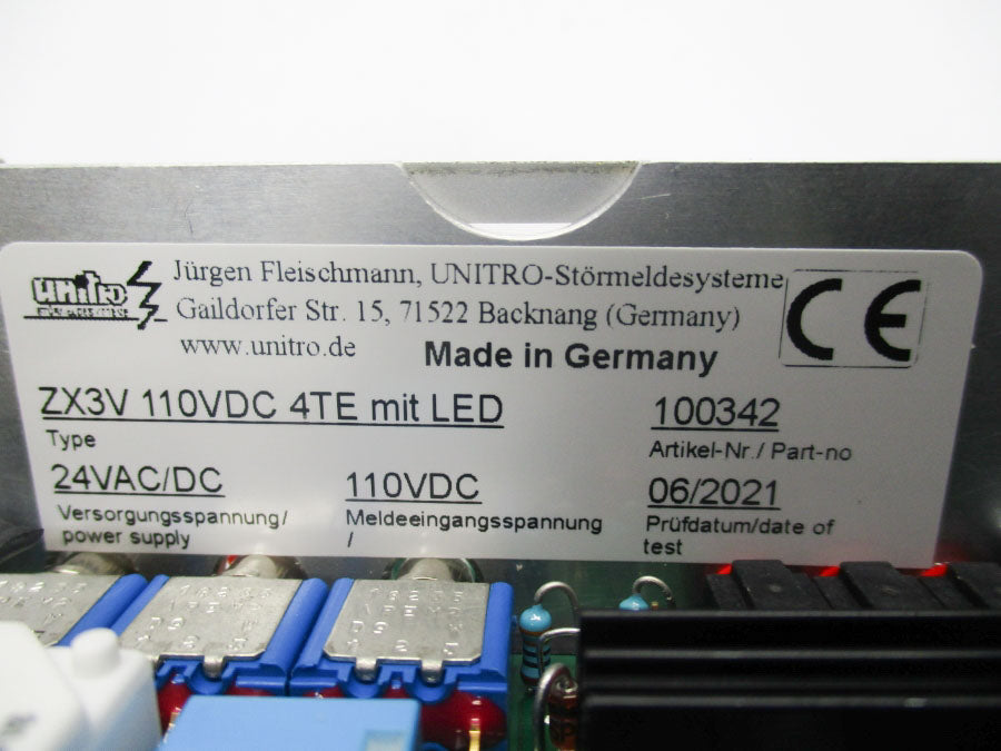 UNITRO ZX3V 100342 110VDC NSNP