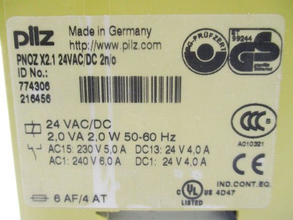 PILZ PNOZX2.124VAC/DC2N/O 774306 24VAC/DC NSMP