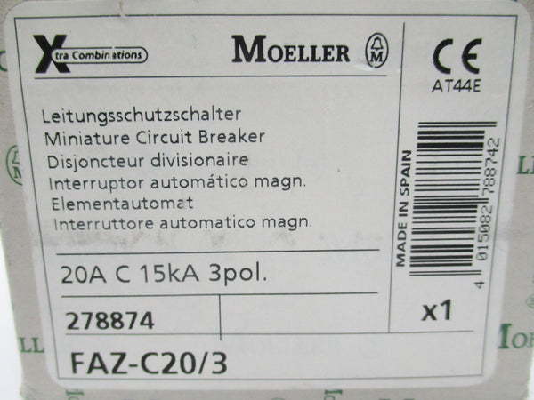 KLOCKNER MOELLER FAZ-C20/3 277VAC 20A NSMP