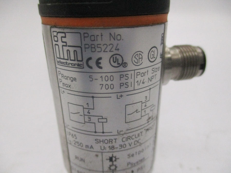 IFM EFECTOR PB5224 18-30VDC 700PSI UNMP