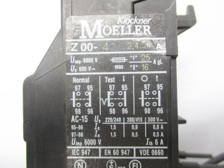 KLOCKNER MOELLER Z00-4 690V 2,4-4A UNMP