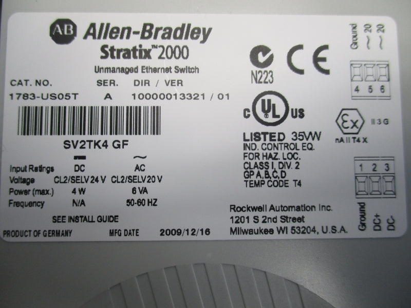 ALLEN BRADLEY 1783-US05T SER.A 24V NSNP