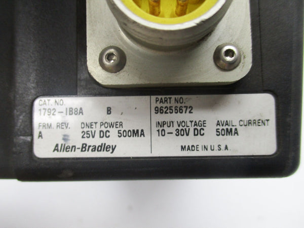 ALLEN BRADLEY 1792-IB8A 96256672 SER. B F/W A 10-30VDC UNMP