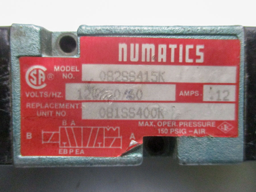 NUMATICS 082SS415K .12A 150PSI UNMP
