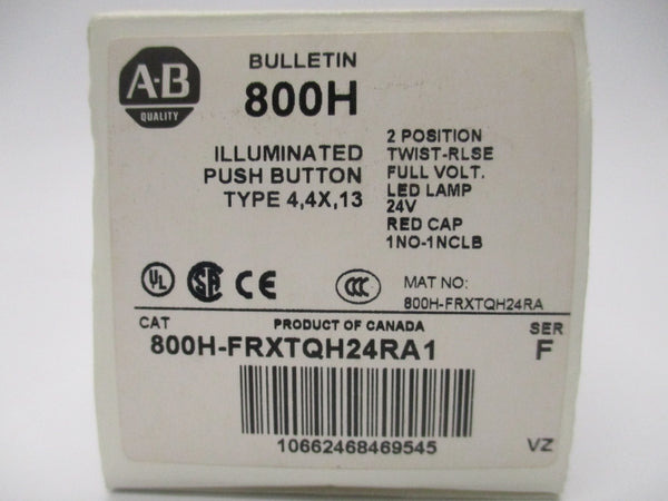 ALLEN BRADLEY 800H-FRXTQH24RA1 24V SER.F (WH) NSMP