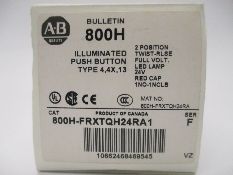 ALLEN BRADLEY 800H-FRXTQH24RA1 24V SER.F (WH) NSMP