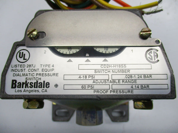 BARKSDALE CD2H-H18SS 60PSI NSNP