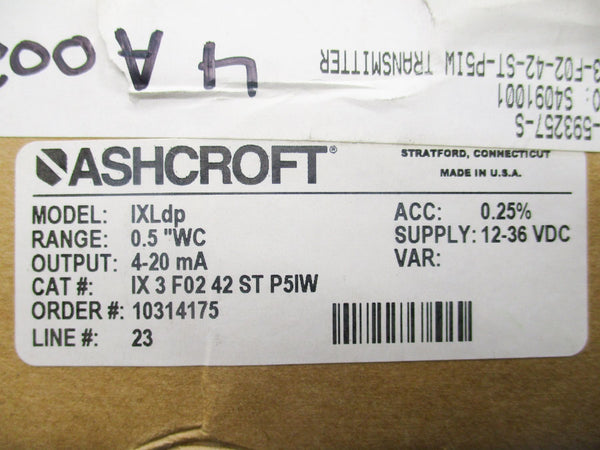 ASHCROFT IXLDP 238A457-01 12-36VDC REV. G NSMP