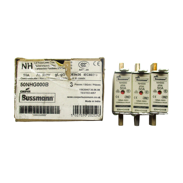 BUSSMANN 50NHG000B 120-500V 50A (PKG OF 3) NSMP