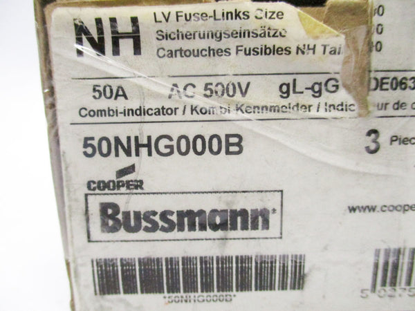 BUSSMANN 50NHG000B 120-500V 50A (PKG OF 3) NSMP