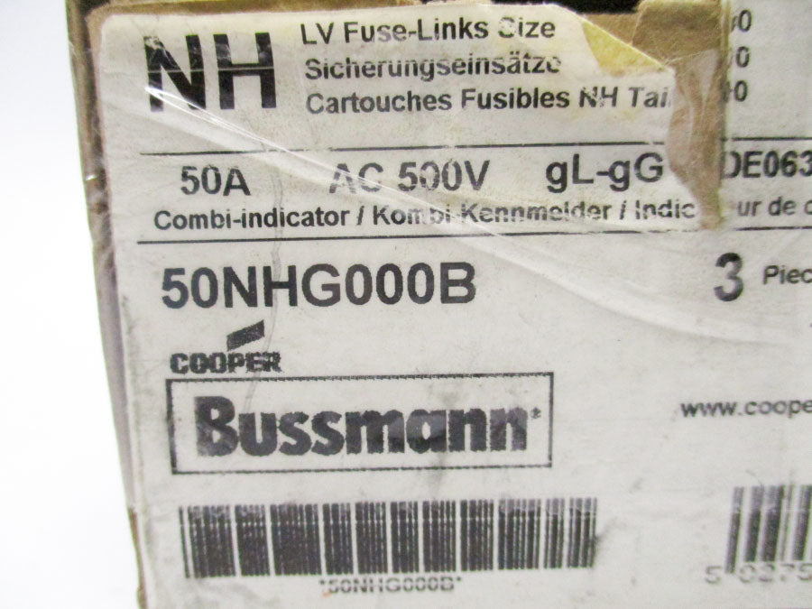 BUSSMANN 50NHG000B 120-500V 50A (PKG OF 3) NSMP