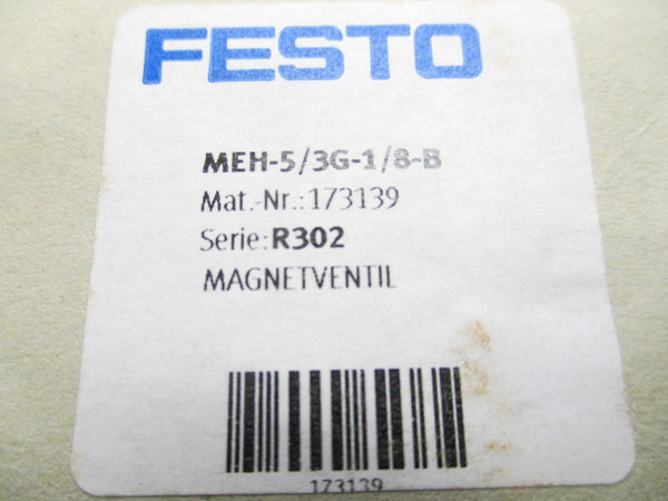 FESTO MEH-5/3G-1/8-B 173139 24VDC 45-116PSI NSMP