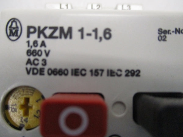 KLOCKNER-MOELLER PKZM1-1,6 660VAC 1.0-1.6A NSMP