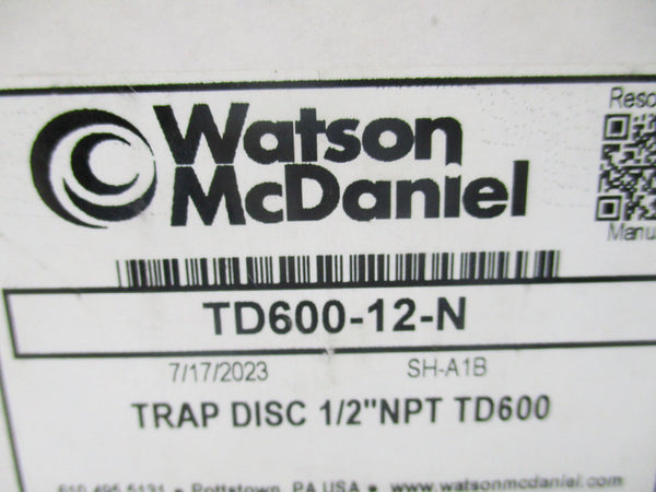 WATSON MCDANIEL TD600-12-N 600PSI 1/2" NSMP