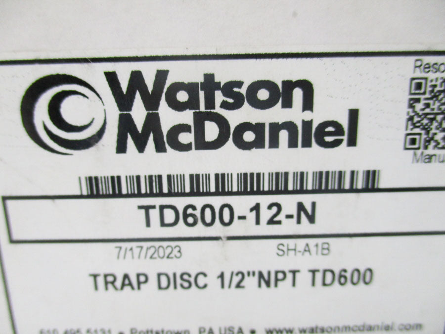 WATSON MCDANIEL TD600-12-N 600PSI 1/2" NSMP