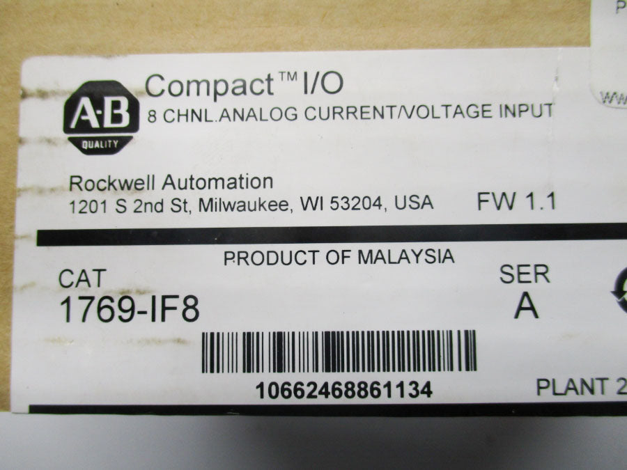 ALLEN BRADLEY 1769-IF8 SER. A F/W 1.1 DATE: 2022  NSFS