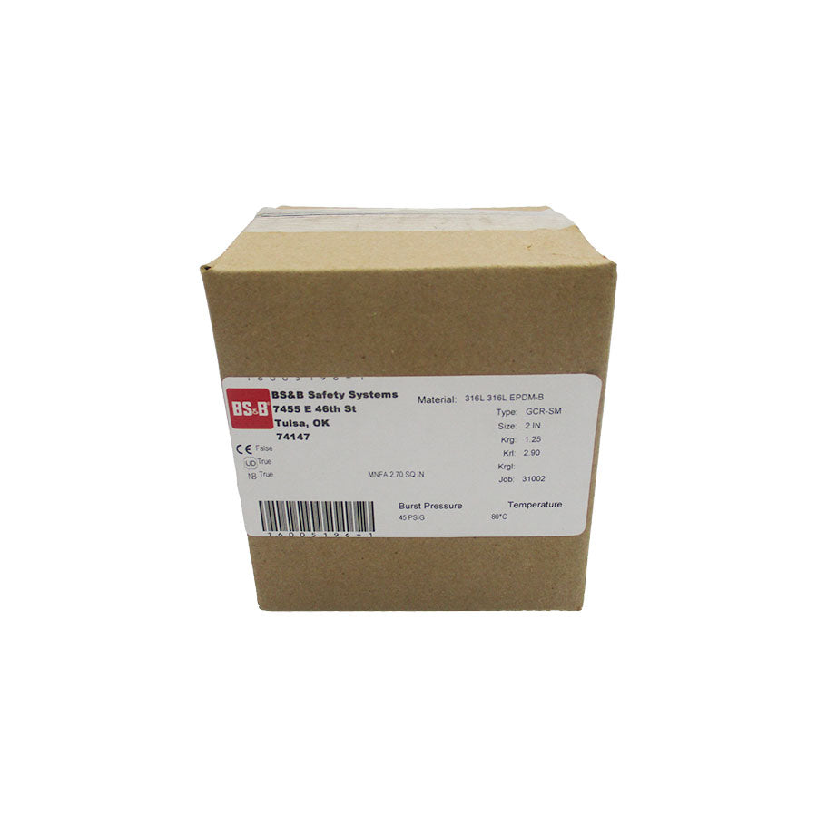 BS&B GCR-SM 316LEPDM-B 45PSI 2" NSFS