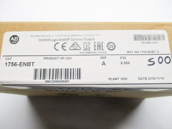 ALLENBRADLEY 1756-ENBT SER. A F/W 6.006 DATE: 2018 NSFS