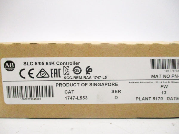 ALLEN BRADLEY 1747-L553 SER. D F/W 13 DATE: 2020 NSFS