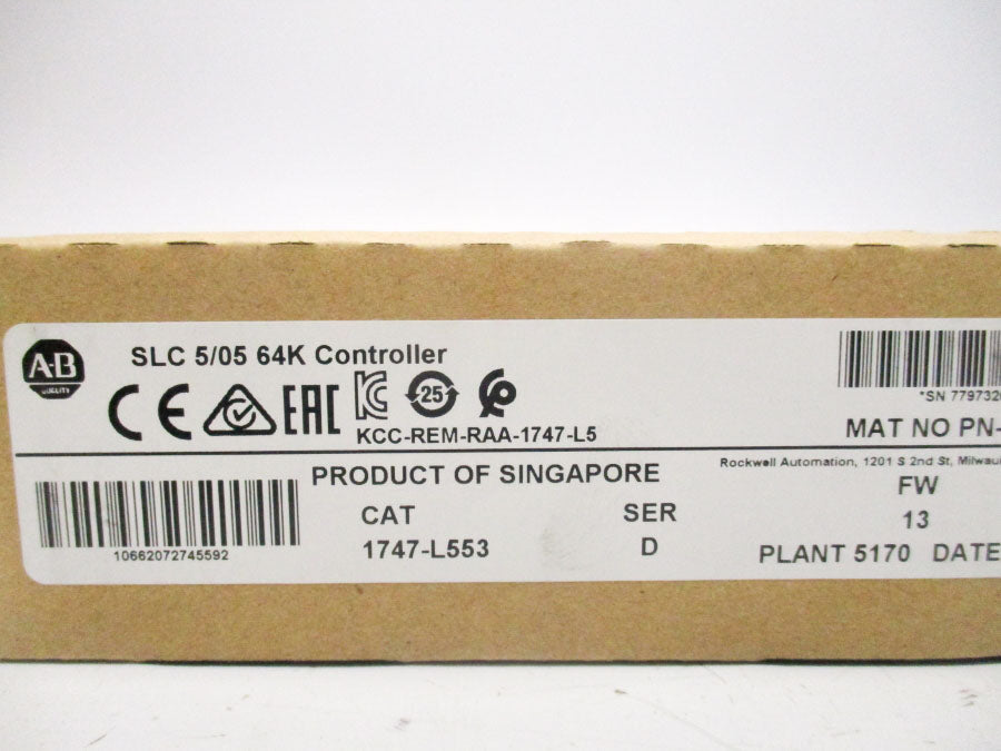 ALLEN BRADLEY 1747-L553 SER. D F/W 13 DATE: 2020 NSFS