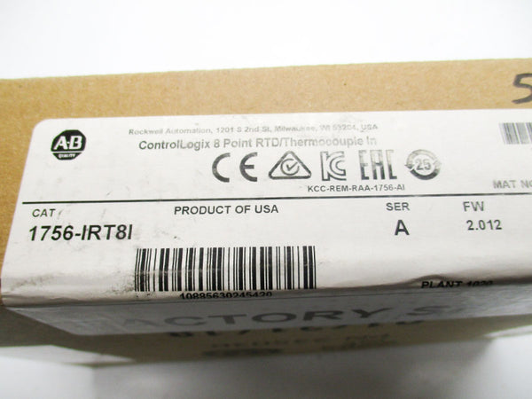 ALLEN BRADLEY 1756-IRT8I SER. A F/W 2.012 24VDC NSMP
