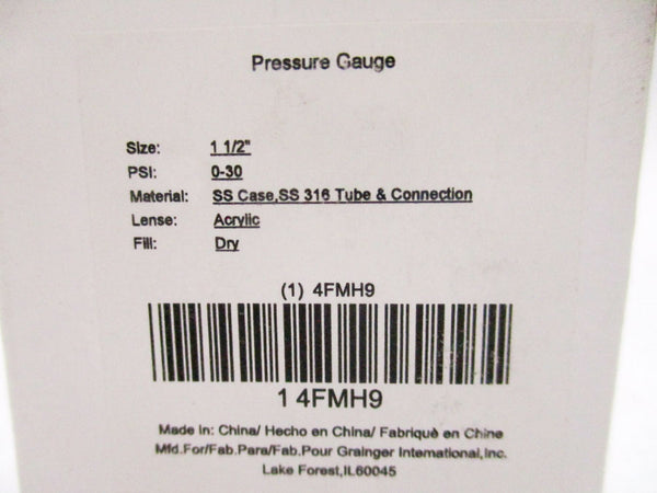 INDUSTRIAL SPARE PART 4FMH9 0-30PSI 1 1/2" NSMP