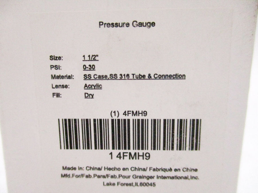 INDUSTRIAL SPARE PART 4FMH9 0-30PSI 1 1/2" NSMP