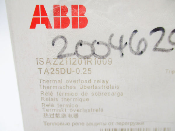ABB 1SAZ211201R1009 TA25DU-0.25 690V 0.16-0.25A NSMP