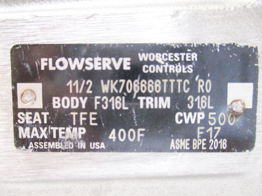 FLOWSERVE 11/2WK706666TTTC R0 F316L NSNP