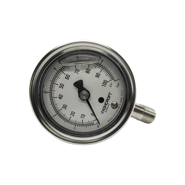 ASHCROFT 25-1009-SWL-02L-100/BR 0-100PSI 2-1/2" NSNP