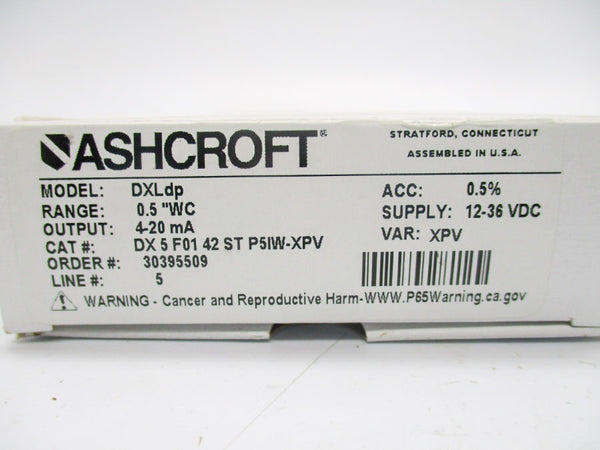 ASHCROFT DXLDP DX5F0142STP5IW-XPV 12-36VDC NSMP