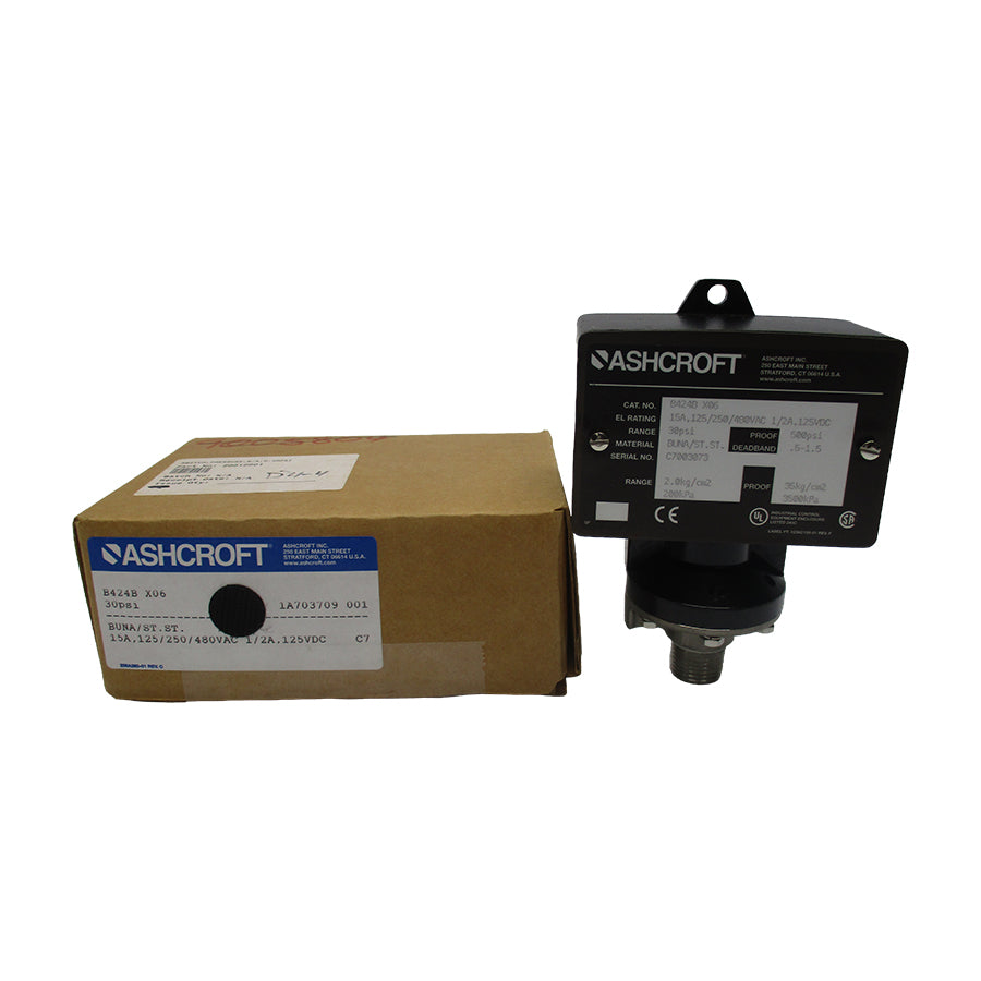 ASHCROFT B424BX06 REV. C 125/250/480VAC 15A 500PSI NSMP