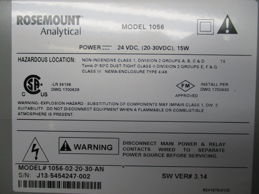 ROSEMOUNT 1056-02-20-30-AN 24VDC NSNP