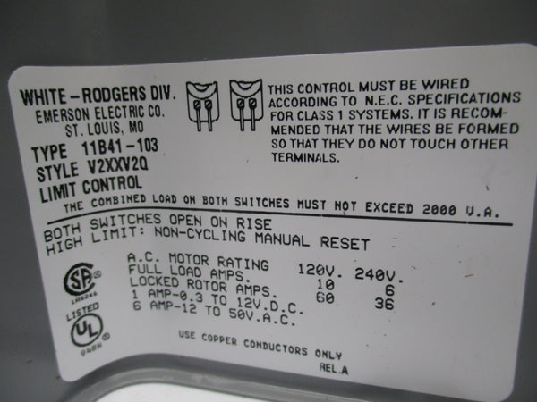 WHITE RODGERS 11B41-103 240VAC 60A NSNP