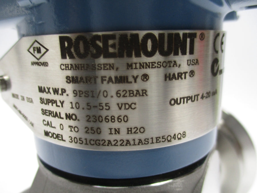 ROSEMOUNT 3051CG2A22A1AS1E5Q4Q8 10.5-55VDC 9PSI NSNP