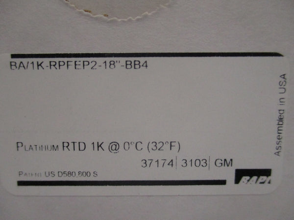 BAPI BA/1K-PRFEP2-18"-BB4 NSMP