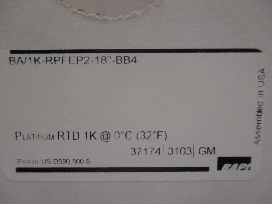BAPI BA/1K-PRFEP2-18"-BB4 NSMP