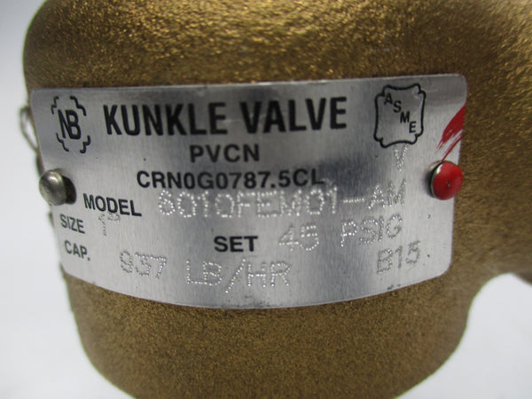 KUHNKLE VALVE 6010FEM01-AM 45PSI 1" NSNP