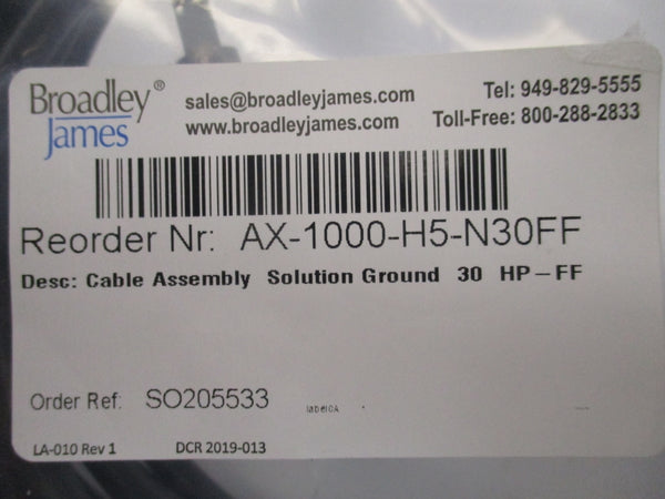 BROADLEY JAMES AX-1000-H5-N30FF NSMP