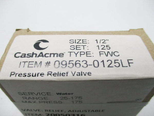 CASHACME 09563-0125LC FWC 25-175PSI 1/2" NSMP