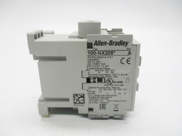 ALLEN BRADLEY 100-NX205D SER. A 110/120V 32A (WH) NSMP