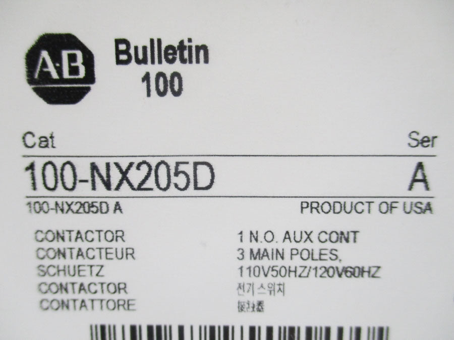 ALLEN BRADLEY 100-NX205D SER. A 110/120V 32A (WH) NSMP